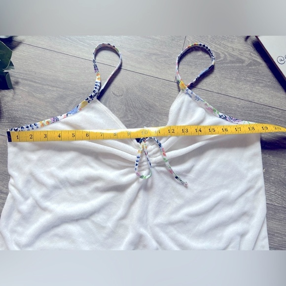 XOXO White Terry Cloth Cover Up Swim Dress with Colorful Trim. Size XL - Picture 8 of 11